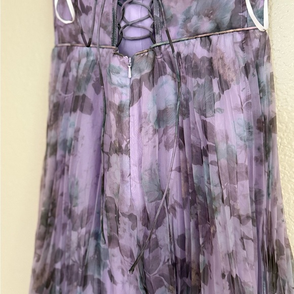 NWOT Most Beautiful Day Purple Multi Floral Print Organza Maxi Dress - Picture 5 of 7